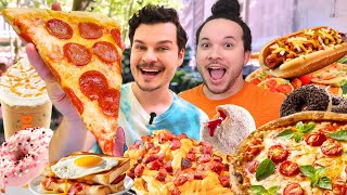 TUDO QUE COMEMOS EM UMA SEMANA comida de rua sacola surpresa pizza famosa e vlog  Vale a pena [upl. by Aseen]