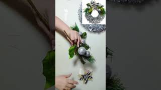 Dollar Tree Christmas Wreath  How to make a Glam Farmhouse Tinsel Wreath wreath wreathmaking [upl. by Obala]