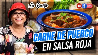 Carne de Puerco en Salsa Roja al estilo de Doña Rosa Rivera [upl. by Mal848]