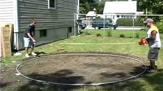 DoItYourself Round Above Ground Swimming Pool Installation  1 of 2 [upl. by Inalaeham352]