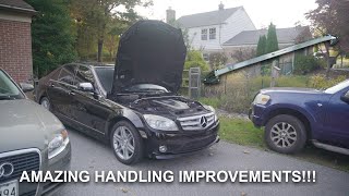 W204 MERCEDES C350 STRUT BAR UPGRADE GOT SURPRISING HANDLING RESULTS [upl. by Nihsfa]