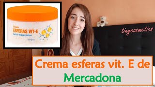 Crema corporal con esferas de vitamina E y Ácido hialurónico de Mercadona tinycosmetics [upl. by Adnohsor861]