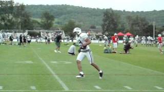 Laveranues Coles Makes A Catch At Jets Camp In Cortland [upl. by Aanas625]