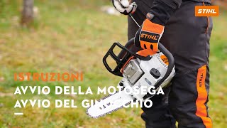 Iniziare a usare la motosega STIHL MS 180 CBE al ginocchio  Manuale STIHL [upl. by Anitsrik440]