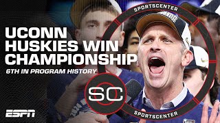 THE UCONN HUSKIES ARE NATIONAL CHAMPIONS 🏆 6TH CHAMPIONSHIP IN PROGRAM HISTORY  SportsCenter [upl. by Rugg]