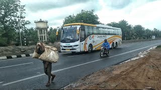 Coastal King Canara Pinto and Ksrtc Airavat Volvo quotThrashesquot at early morning [upl. by Sundin]