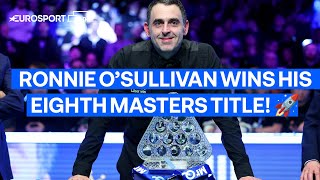 quotIM NOT SURE HOW I WON ITquot 🤯  Ronnie OSullivan lifts an EIGHTH Masters title  The Masters 2024 [upl. by Gove]