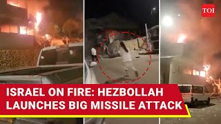 Big Attack On Israel Hezbollah Missiles Ravage Safed Homes On Fire Israelis Flee  Watch [upl. by Cynthie]