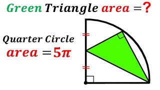 Can you find the area of the Green shaded triangle  Quarter Circle  math maths  geometry [upl. by Tronna]