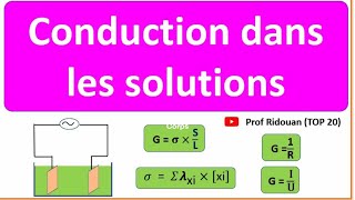 conductance et conductivité des solutions premier Bac SM et Sx [upl. by Nair]