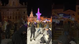 Sobotní bruslení na náměstí v Českých Budějovicích ⛸️🎡⛲👍 [upl. by Noguchi187]