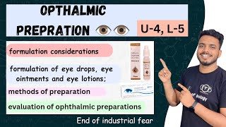 Ophthalmic Preparation l formulation of eye drop  eye ointment and eye lotion  ophthalmic evaluate [upl. by Annahsad651]