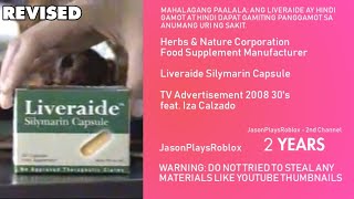 Liveraide Silymarin Capsule TVC 30s with Iza Calzado 2008 Revised [upl. by Nirehtac]