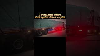 China 3 axles flatbed trailers deliver to West Africa trailer flatbedtrailer cargotrailer [upl. by Alehtse]