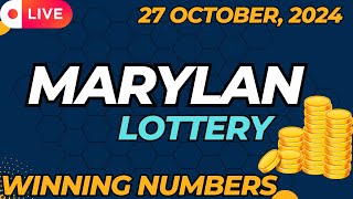 Maryland Midday Lottery Results For  27 Oct 2024  Pick 3  Pick 4  Pick 5  Powerball Cash4life [upl. by Margy]