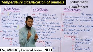 Temperature classification of animals  Classification of animals on the basis of temperature  12th [upl. by Alduino]