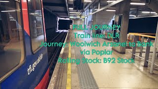 DLR from Woolwich Arsenal to Bank  Full Journey [upl. by Nivlen621]