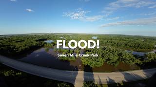 Seven Mile Creek Park Flood Drone Footage [upl. by Jolynn]