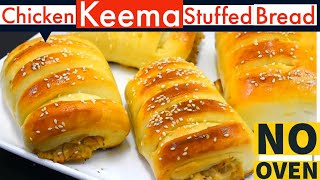 Without Oven Stuffed Bread 🥖  No Oven Chicken Bread Recipe [upl. by Cassil]