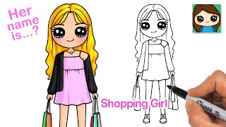 How to Draw a Mall Shopping Cute Girl [upl. by Zahavi476]