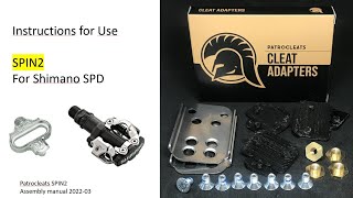 User Guide Patrocleats SPIN2 adapters for Shimano SPD cleats [upl. by Concepcion433]