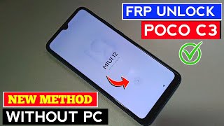 POCO C3 Google AccountFRP Bypass  Letest Security Update  Without PC New Method [upl. by Nirra]