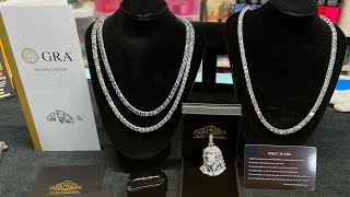 Jewelry reveal and review from Harlembling 3 moissanite tennis chains Thanks Eddie [upl. by Brightman946]