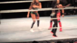 The Bella Twins Vs Tamina Snuka and Naomi Knight BOARDWALK HALL 2015 PT 1 [upl. by Inus]