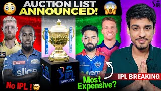 IPL 2025 Auction  Mega Auction List Announced 🔥  Date  Time  Venue  Players Details [upl. by Nortyad]