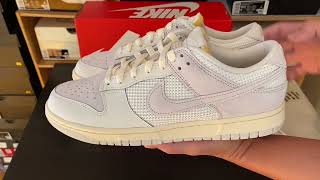 NIKE DUNK LOW UNBOXING amp REVIEW PhantomLight BoneSailCoconut Milk [upl. by Yoko827]