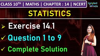 Class 10th Maths  Exercise 141 Q1 to Q9  Chapter 14  Statistics  NCERT [upl. by Yllac376]