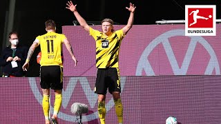 Monstrous Sprint Erling Haaland scores a brace for Borussia Dortmund against VfL Wolfsburg [upl. by Anawait]