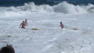 lifeguard rescue at the Wedge in Newport [upl. by Erdnua552]