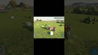 Massey Ferguson Tractor Wrapping Grass Bales  fs22 fs22 shorts ytshorts farming [upl. by Anaujait]