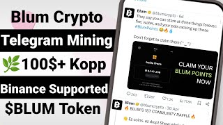 Blum Crypto Telegram Mining  Binance Lab Supported Project  Dont Miss [upl. by Nauqit]