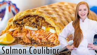 Salmon Coulibiac Recipe  OldWorld Russian Recipe Кулебяка [upl. by Wayolle20]