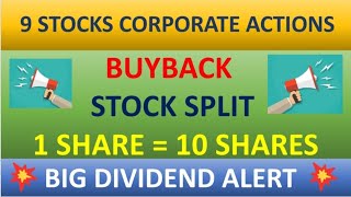 💥 1 share  10 shares 💥 buyback 💥 big dividend alert 😱 stock split 💥 record date update [upl. by Nojed]