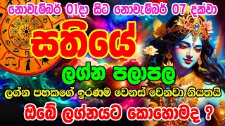 Sathiye Lagna Palapala  01th November to 07nd November 2024  සතියේ ලග්න පලාපල  Sinhala Horoscope [upl. by Shanks]