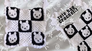 Miffy tote bag crochet  Miffy granny square [upl. by Amato]