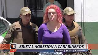 Brutal agresión a carabineros en el Paseo Ahumada [upl. by Asik]