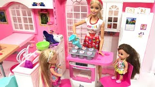 Barbie Doll Family Morning Routine Baking NEW Barbie Baking Set [upl. by Whallon]