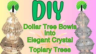 Glam Crystal Topiary Dollar Tree DIY [upl. by Eintihw709]