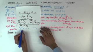 Riemann series rearrangement theorem statement and proof idea part 1 [upl. by Aknahs]