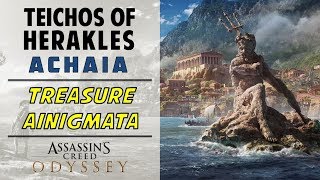 Teichos of Herakles Achaia  Loot Treasure amp Ainigmata Location  ASSASSINS CREED ODYSSEY [upl. by Eiuqcaj]