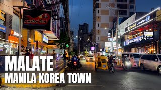 4K HDR Experience Manila Korea Town and Nightlife in Malate  Manila Philippines August 2024 [upl. by Katy326]