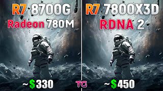 Ryzen 7 8700G Radeon 780M vs Ryzen 7 7800X3D RDNA2  CPU and iGPU Test [upl. by Lasser890]