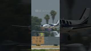 Beech G58 Baron N265KB Landing at VAN NUYS AIRPORT shorts [upl. by Gareri300]