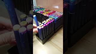 Organizing my cheap alcohol markers markers coloring art shorts [upl. by Merell]