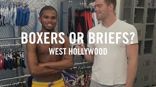 West Hollywood Answers Boxers or Briefs with DanielXMiller  2016 Los Angeles [upl. by Shanleigh]