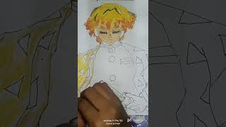 Zenitsu Drawing  infinity castle arc  anime demonslayer edit shorts shortvideo trending [upl. by Cressler719]